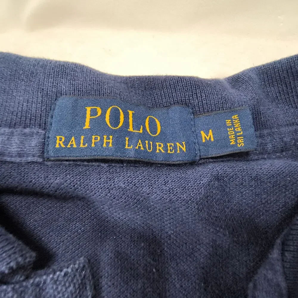 Polo Ralph Lauren Short Sleeve Collared Polo Shirt Mens Size Medium M Navy